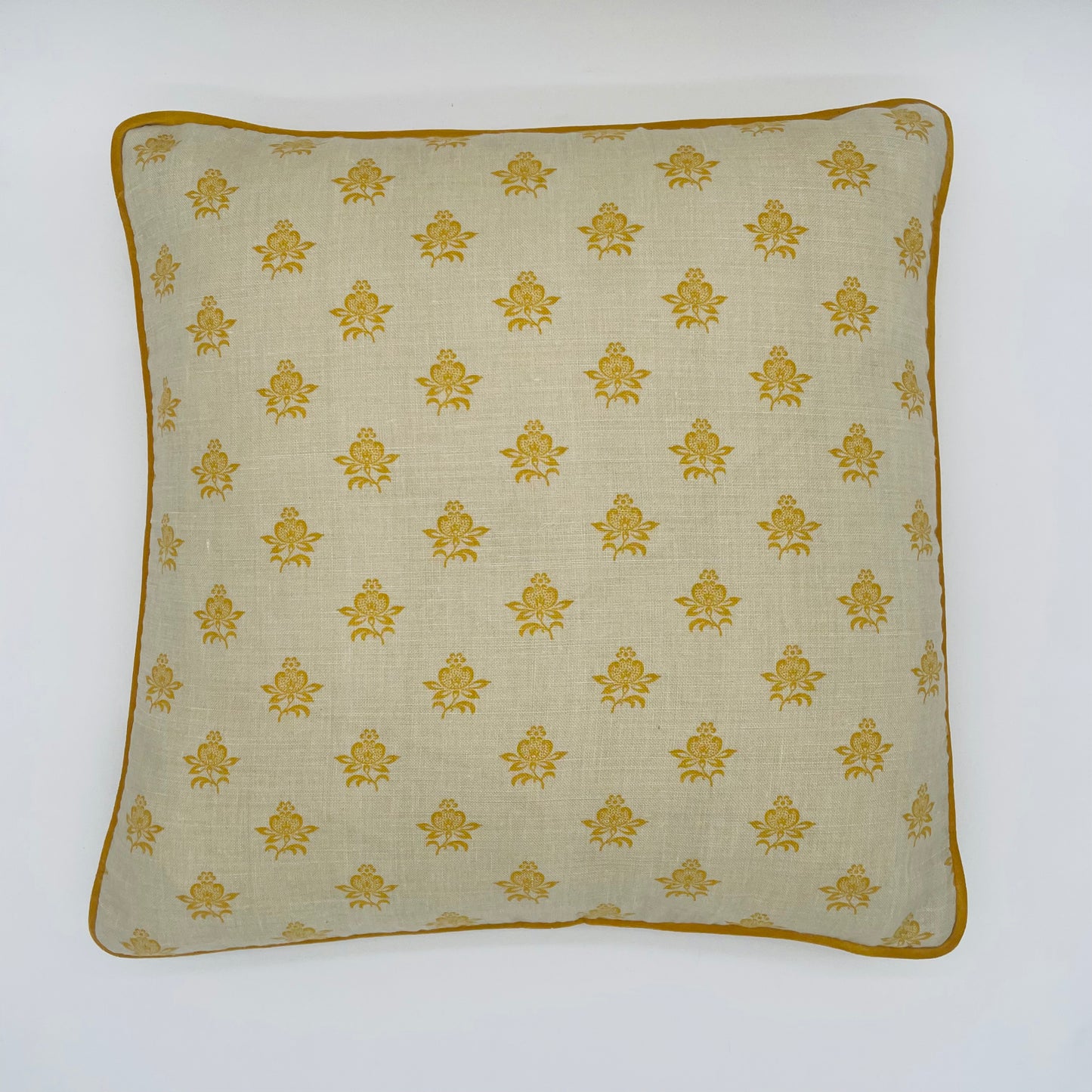 Kate Forman Ochre Flower Print Cushion