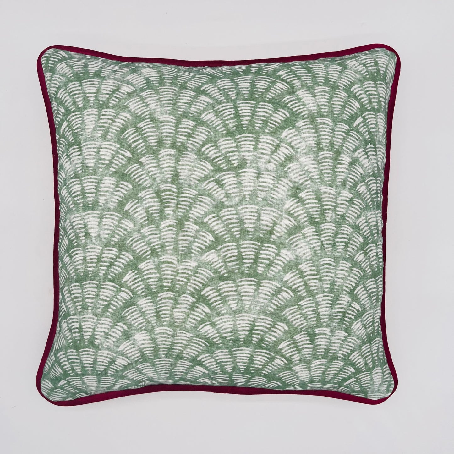 Green Sea Shell Print Cushion