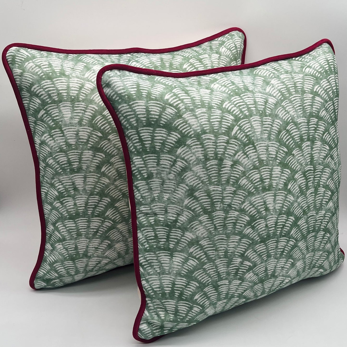 Green Sea Shell Print Cushion