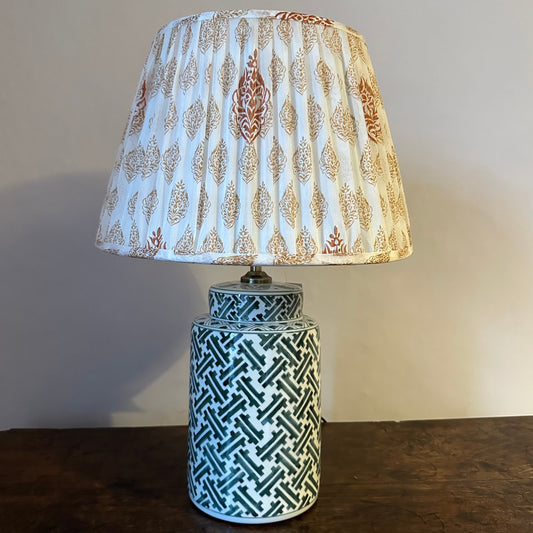 Green and White Lamp Base