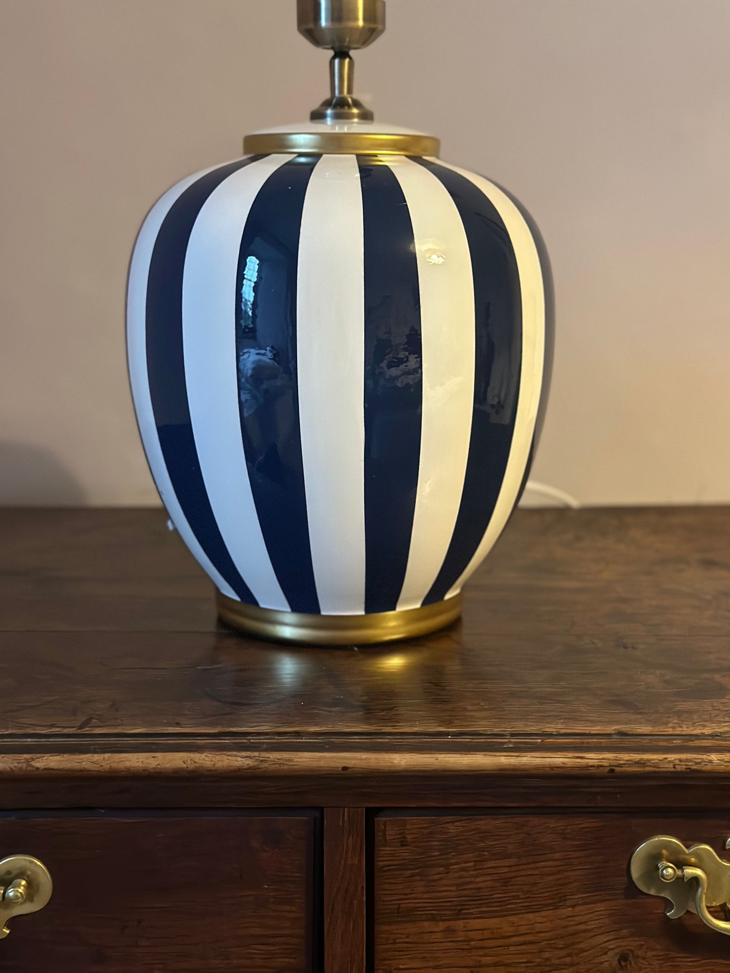 Circus Blue and White Lamp Base