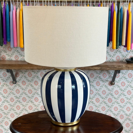 Circus Blue and White Lamp Base