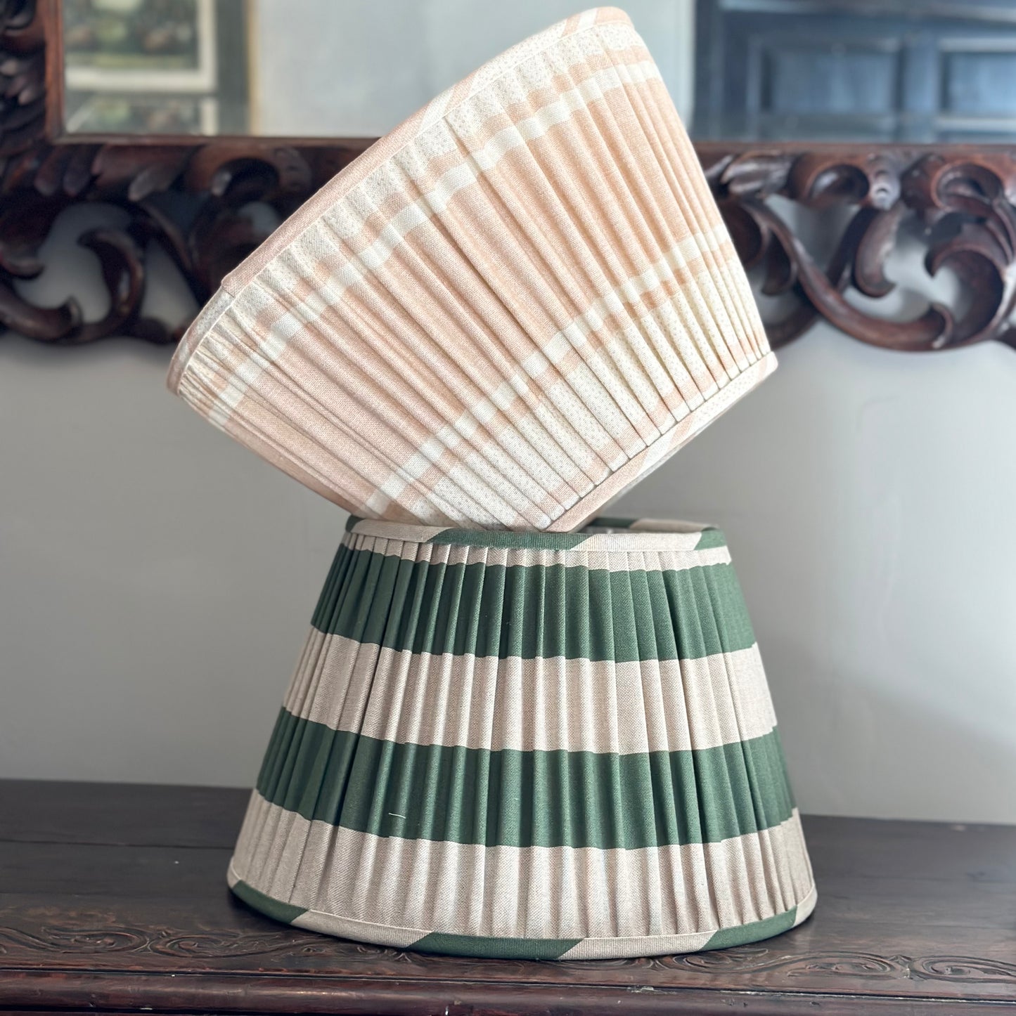 Green Stripe Lampshade