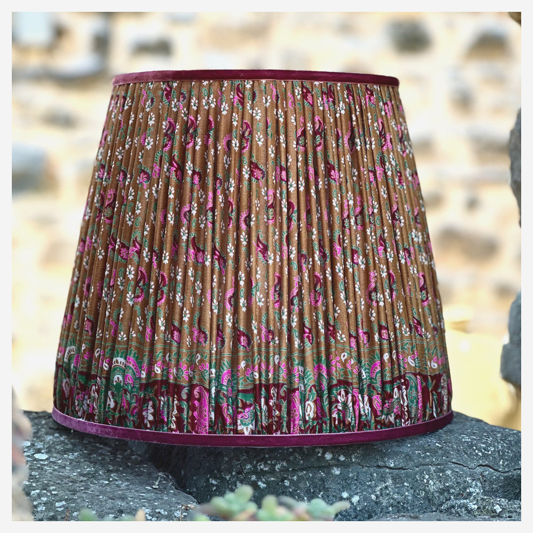 Vintage Sari Lampshade 14"