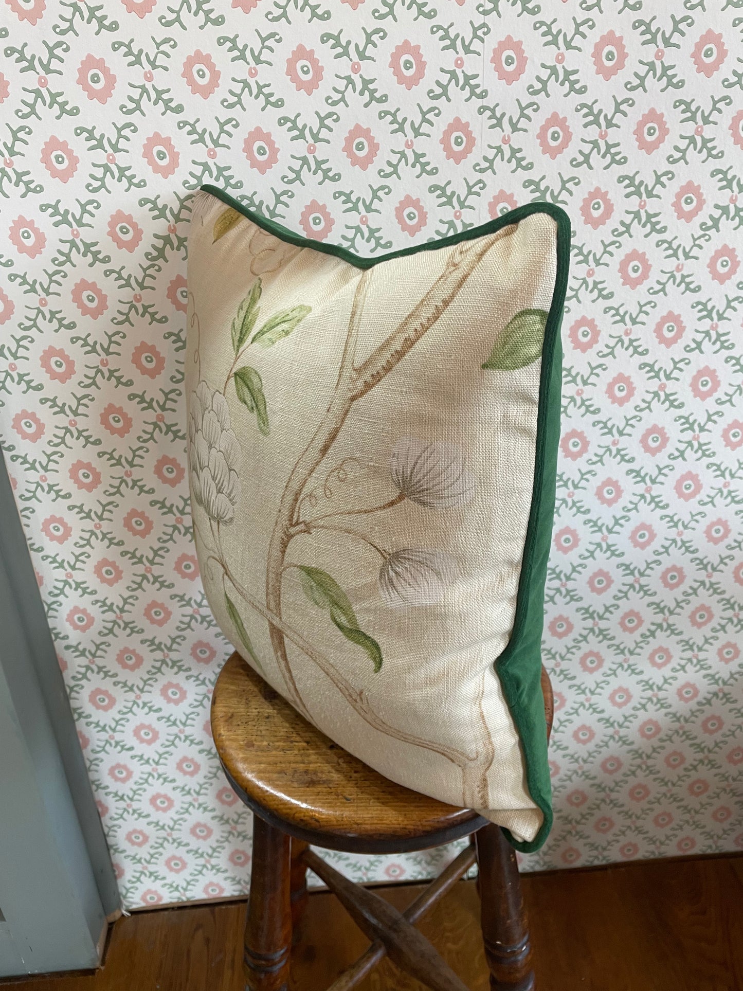 Colefax and Fowler Green Velvet Cushion