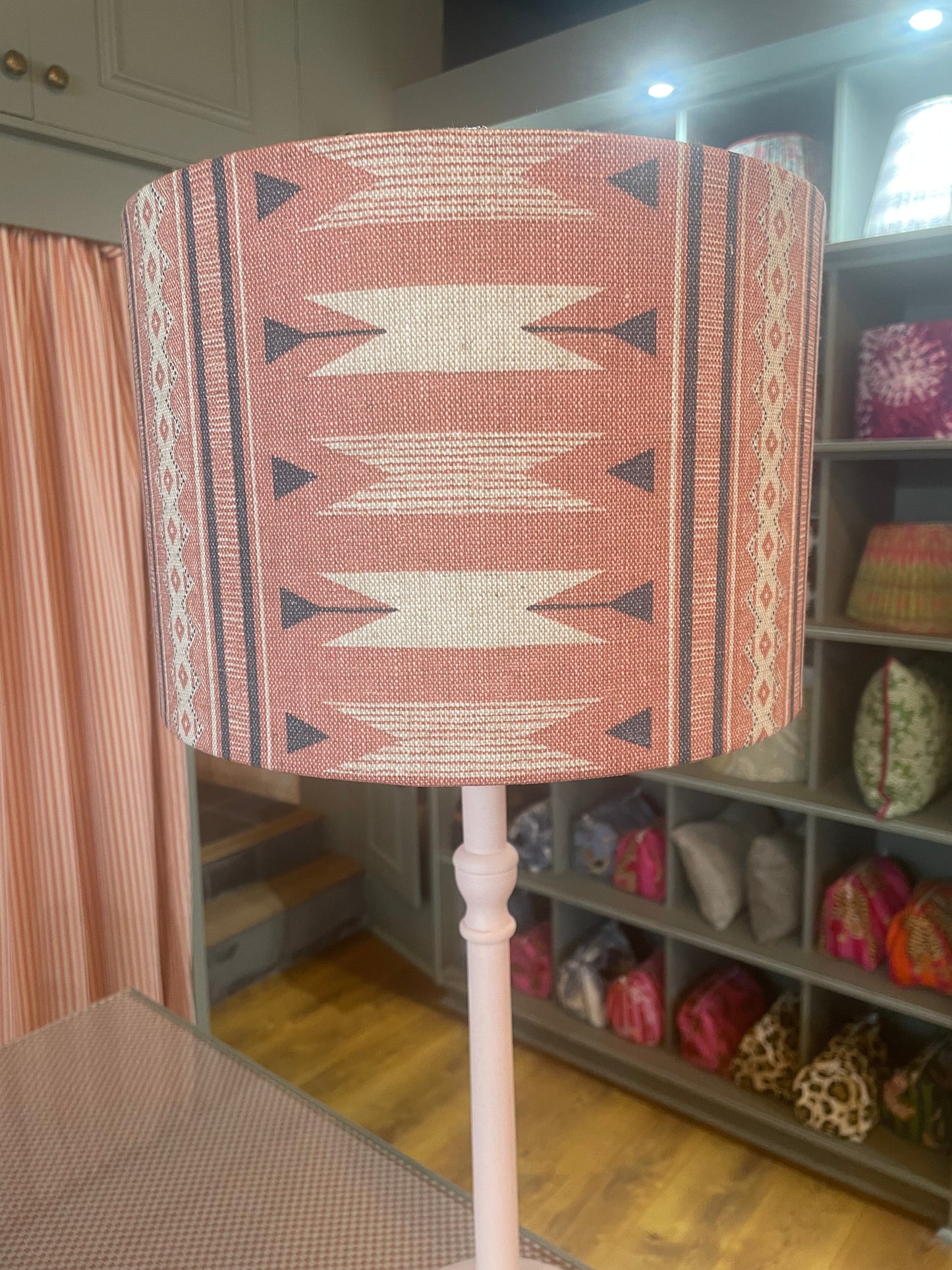 Pink Aztec Print Drum Lampshade