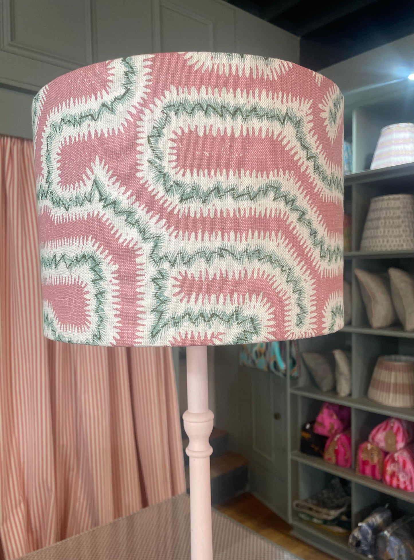 Rapture and Wright Pink Maze Drum Lampshade 12"