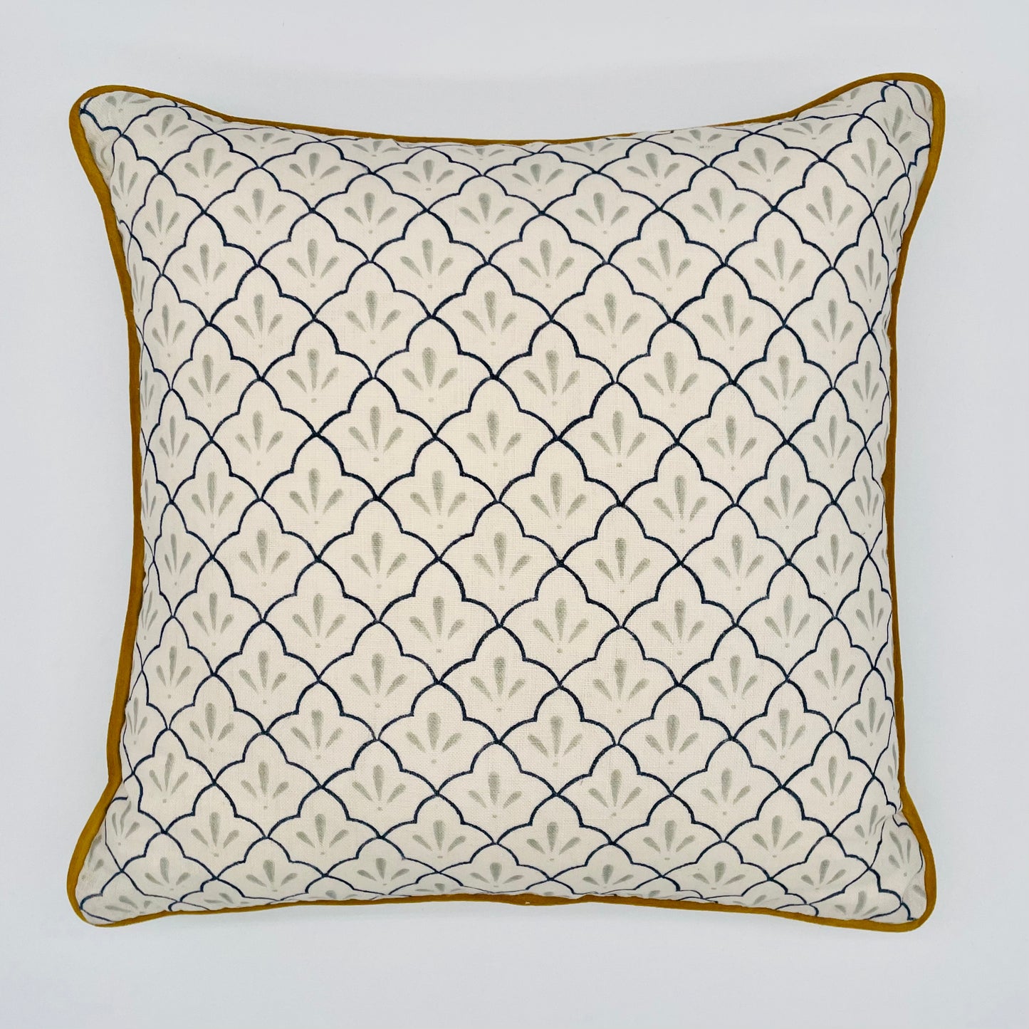 Haveli and Ochre Piped Cushion