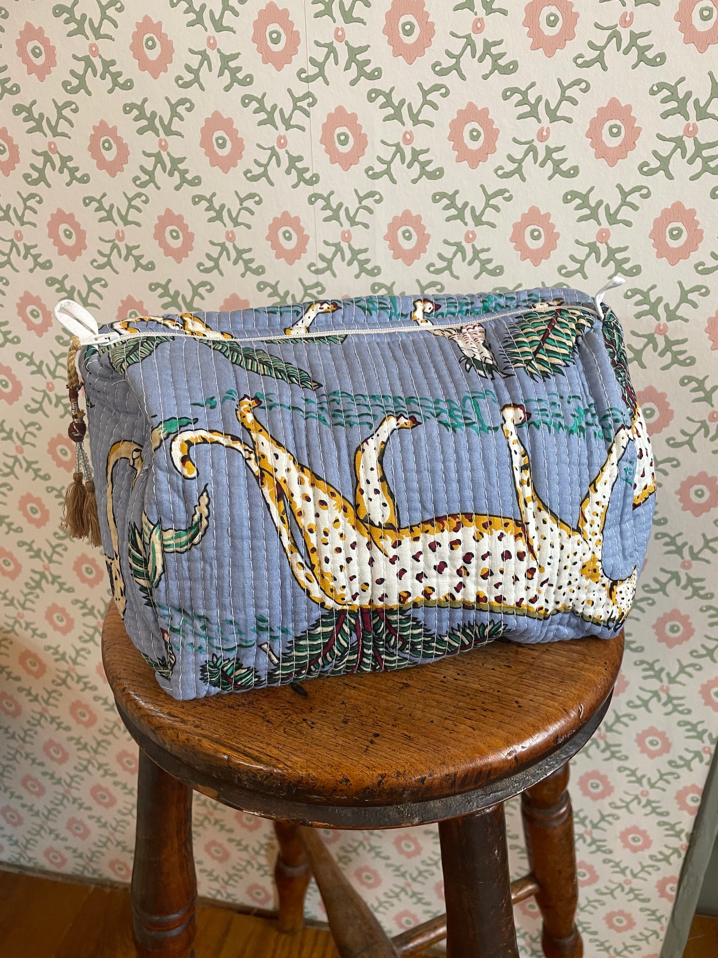 Blue Jungle Print Wash Bag