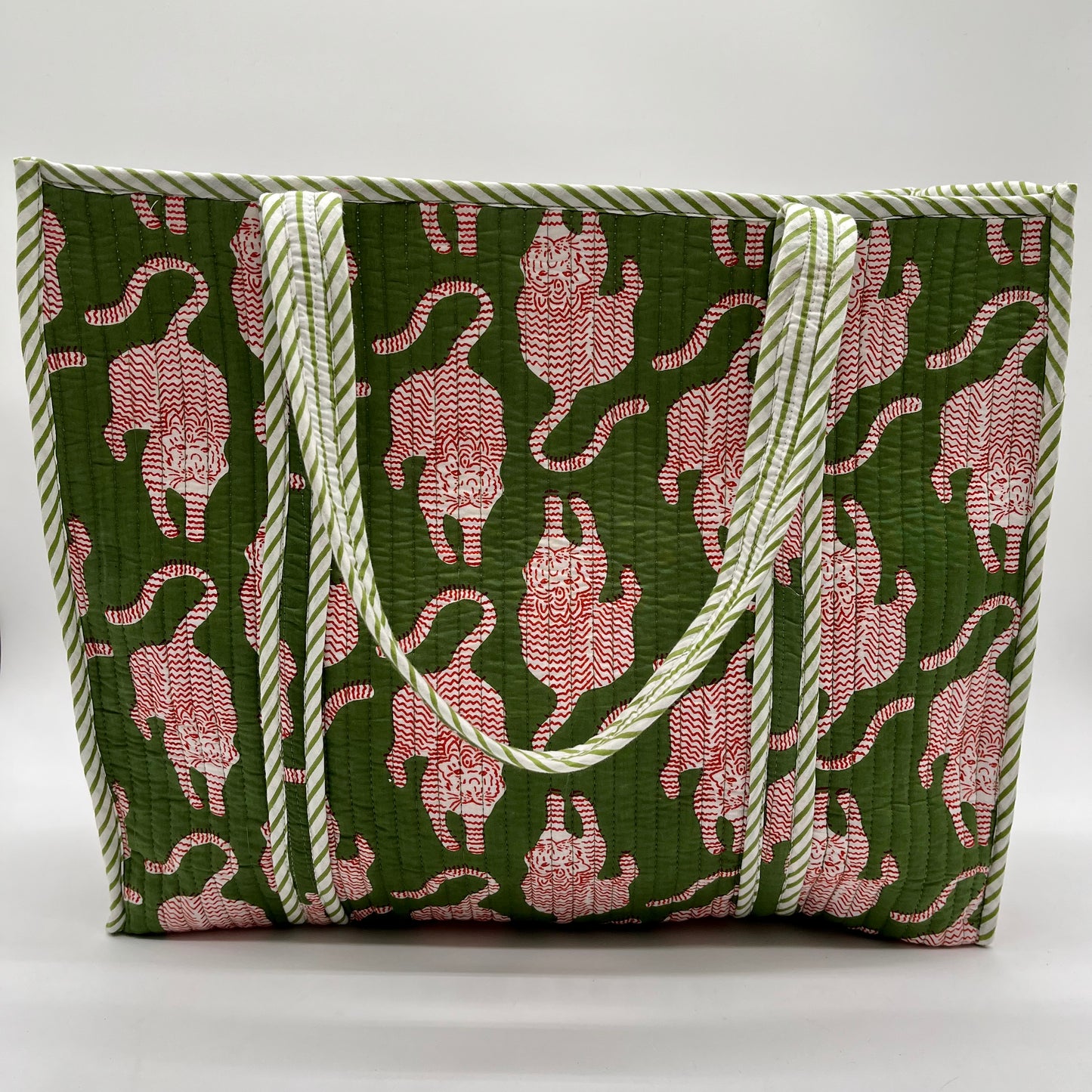 Bottle Green Tiger Print Bag