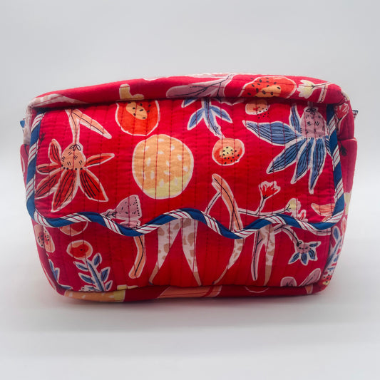 Large Red Abstract Wash Bag