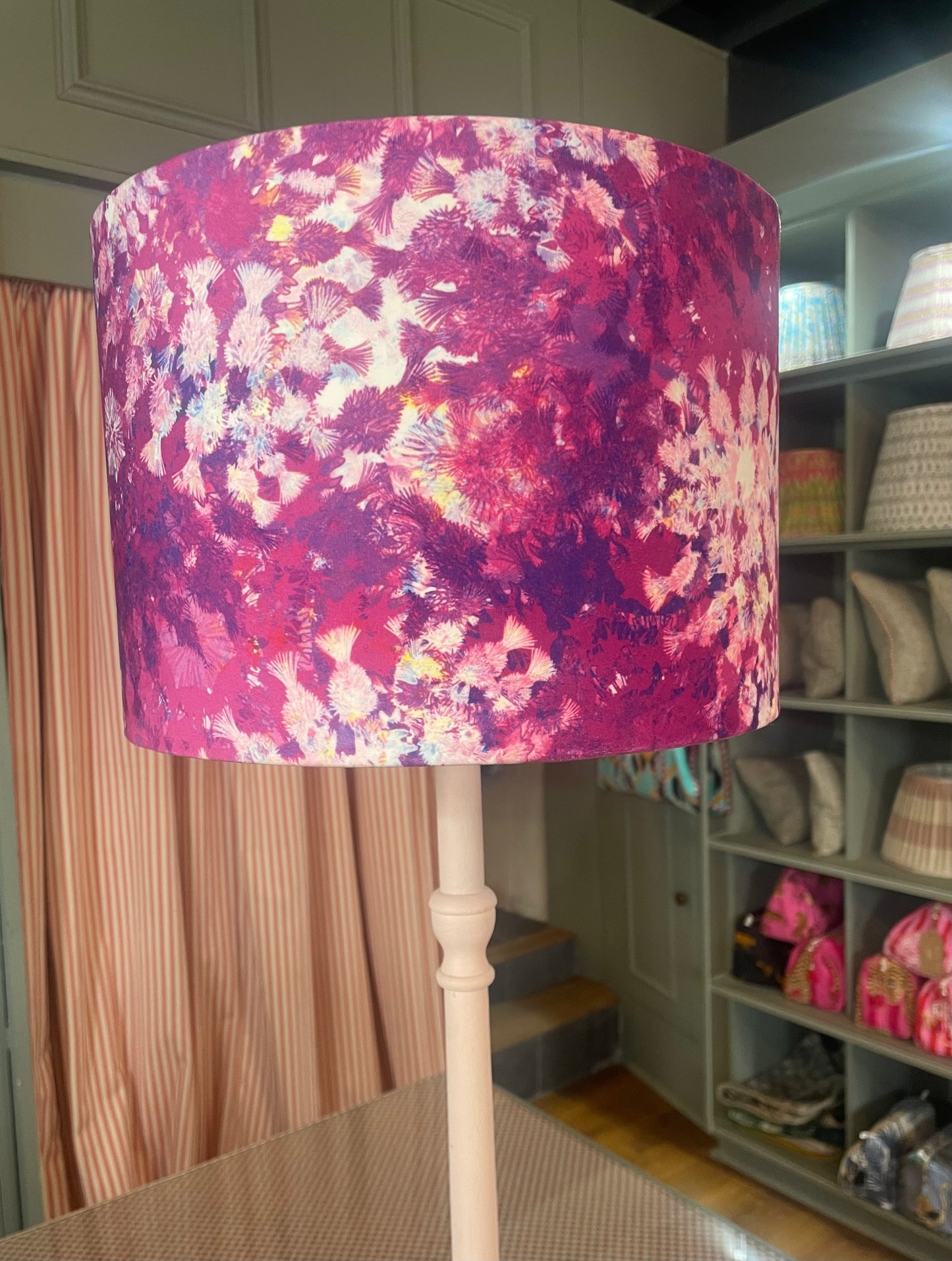 Lakes and Fells Brushed Pink Drum Lampshade 12"