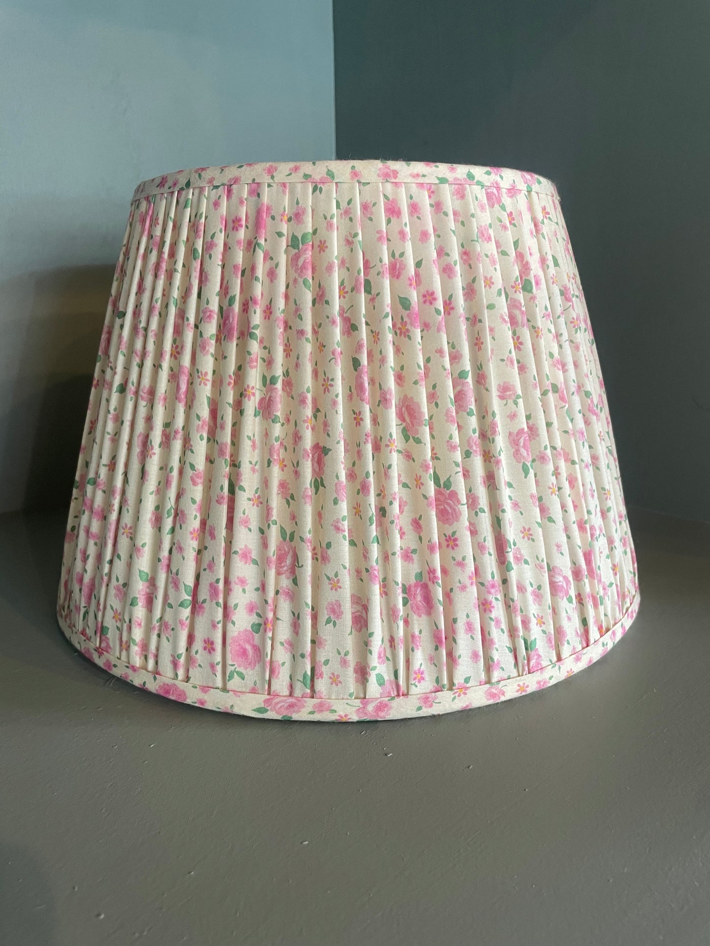 Rose Print Gathered Lampshade