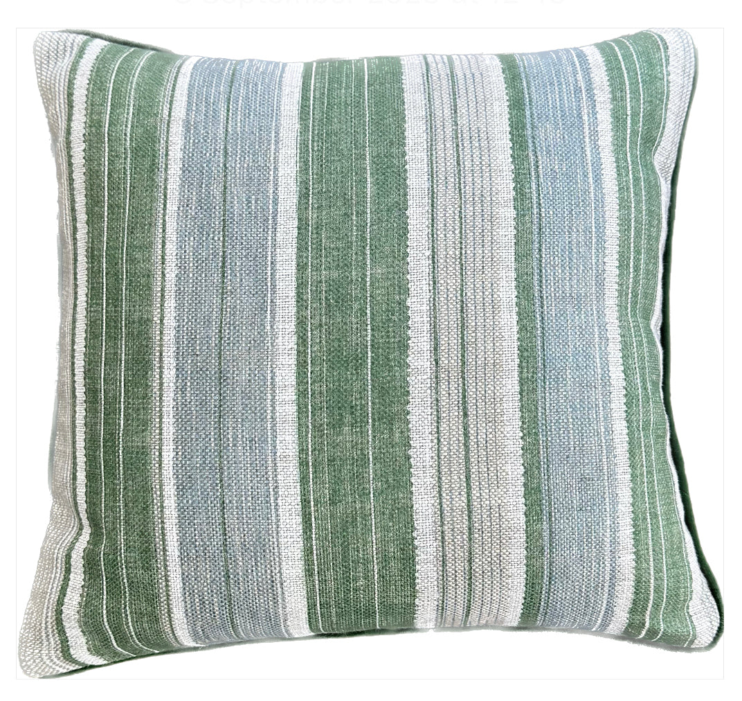 Green Stripe Fermoie Cushion