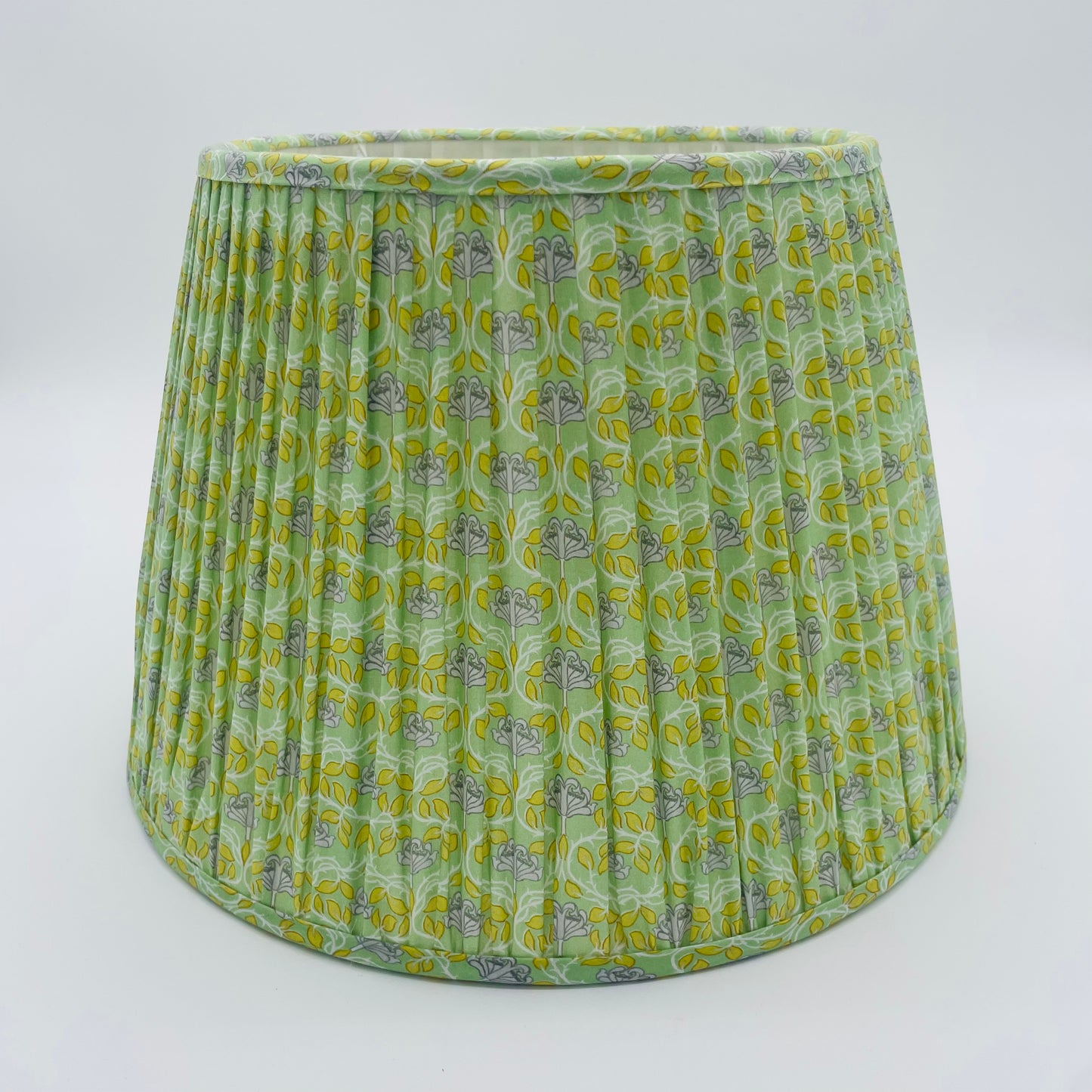 Green Vibrant Floral Print Gathered Lampshade