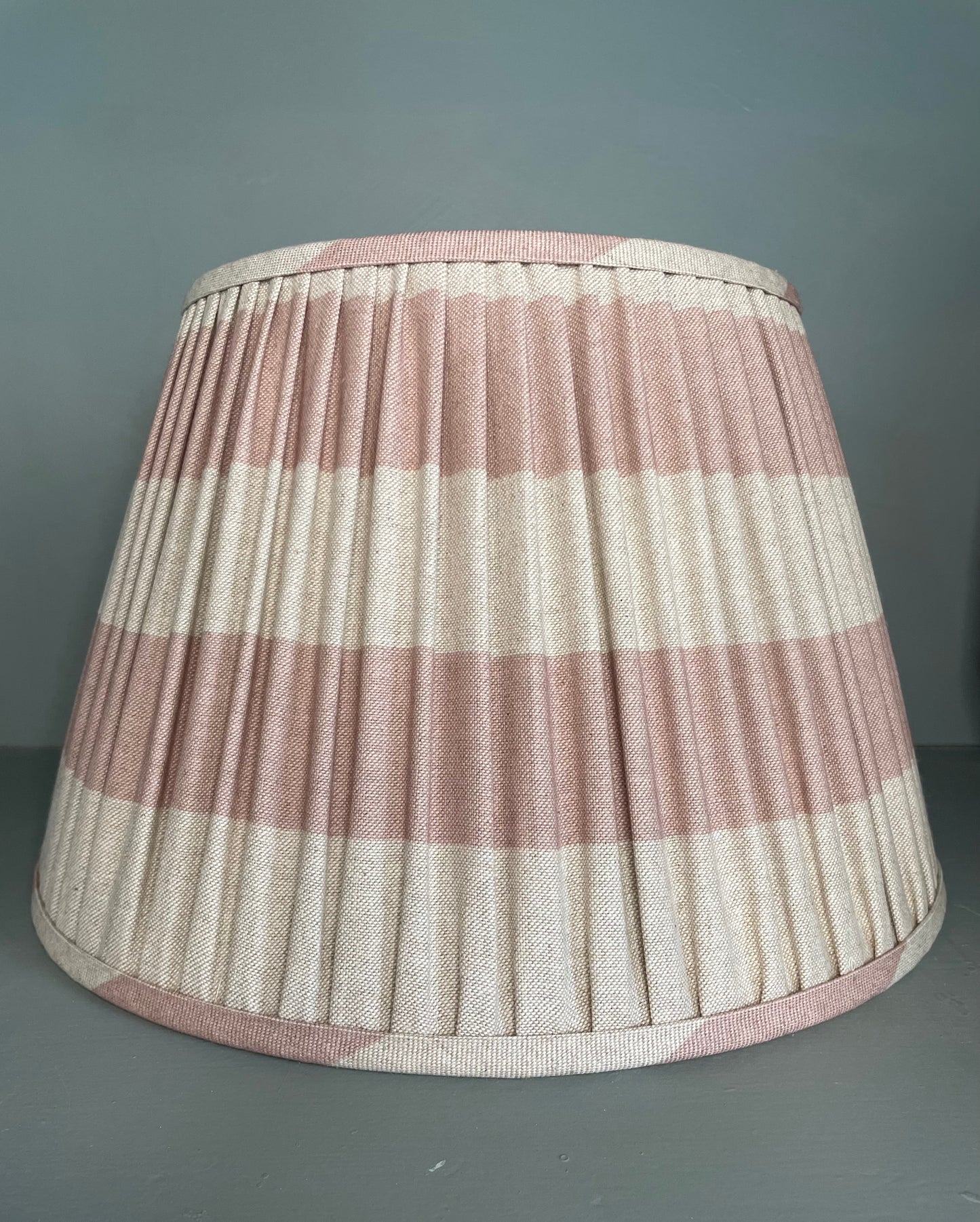 Pink and White Stripe Gathered Lampshade