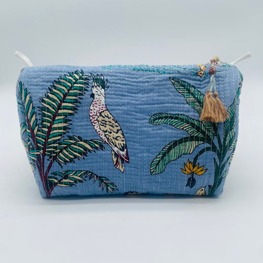 Blue Jungle Print Wash Bag