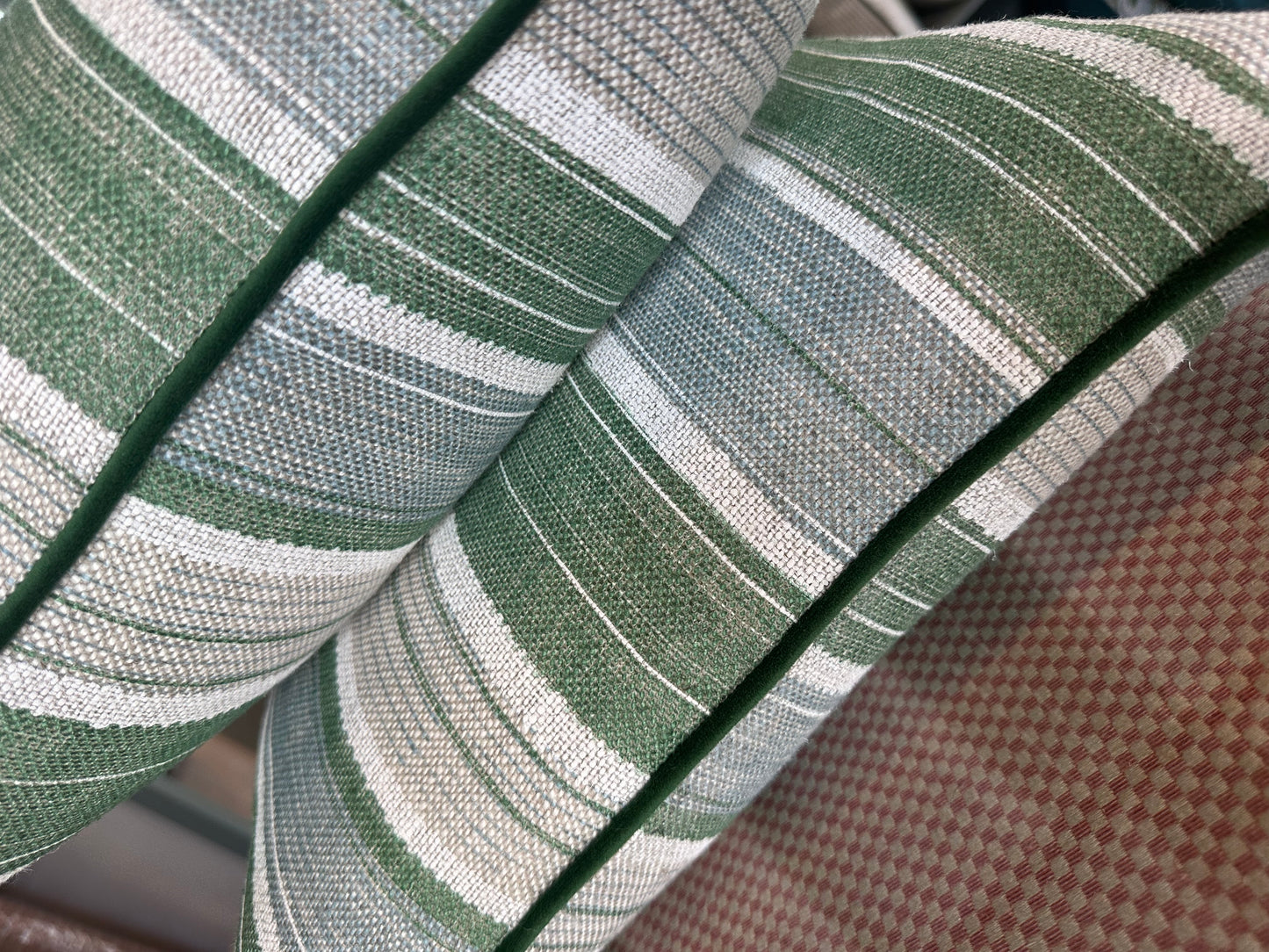 Green Stripe Fermoie Cushion