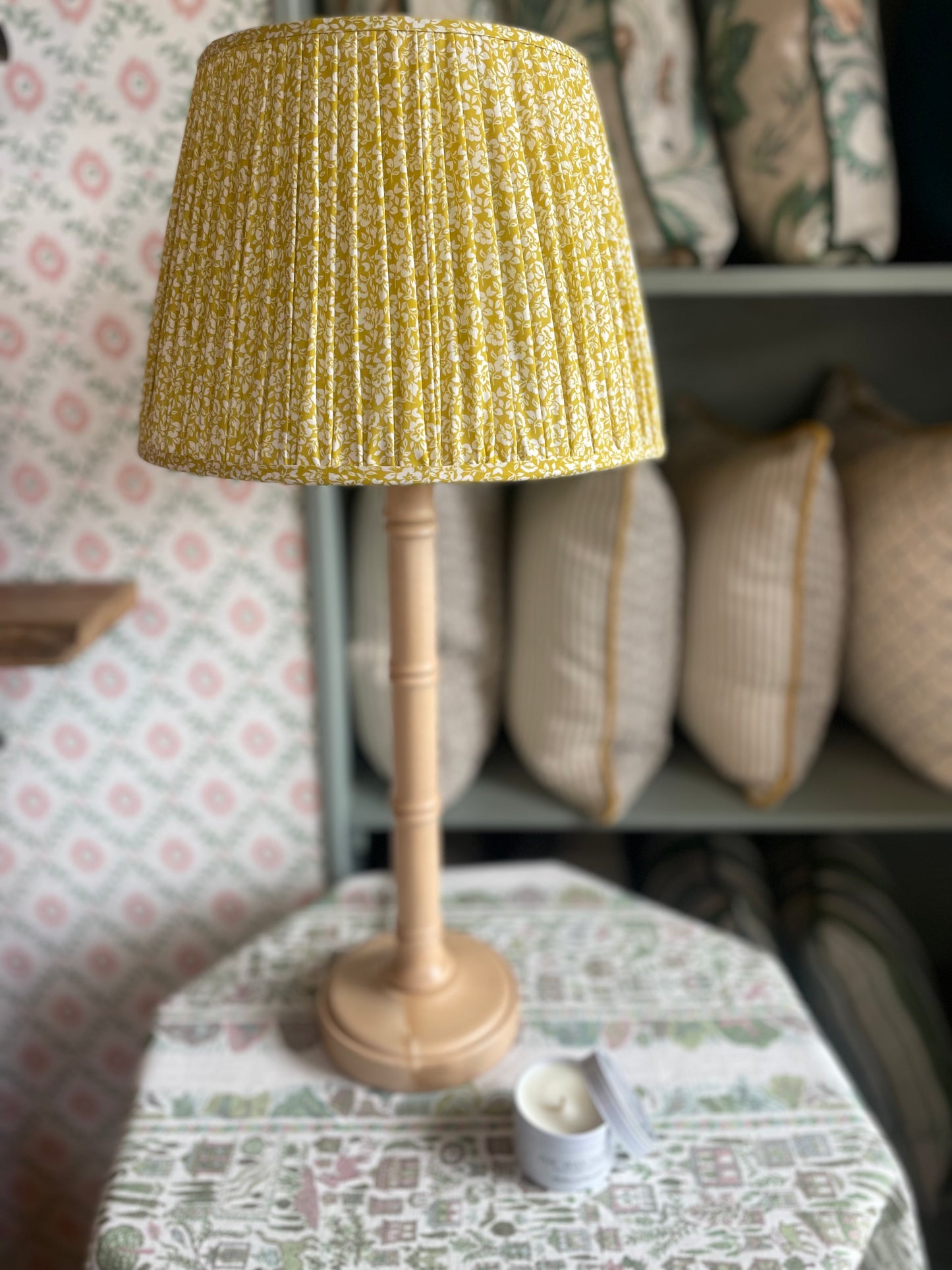 Yellow Ditsy Floral Lampshade