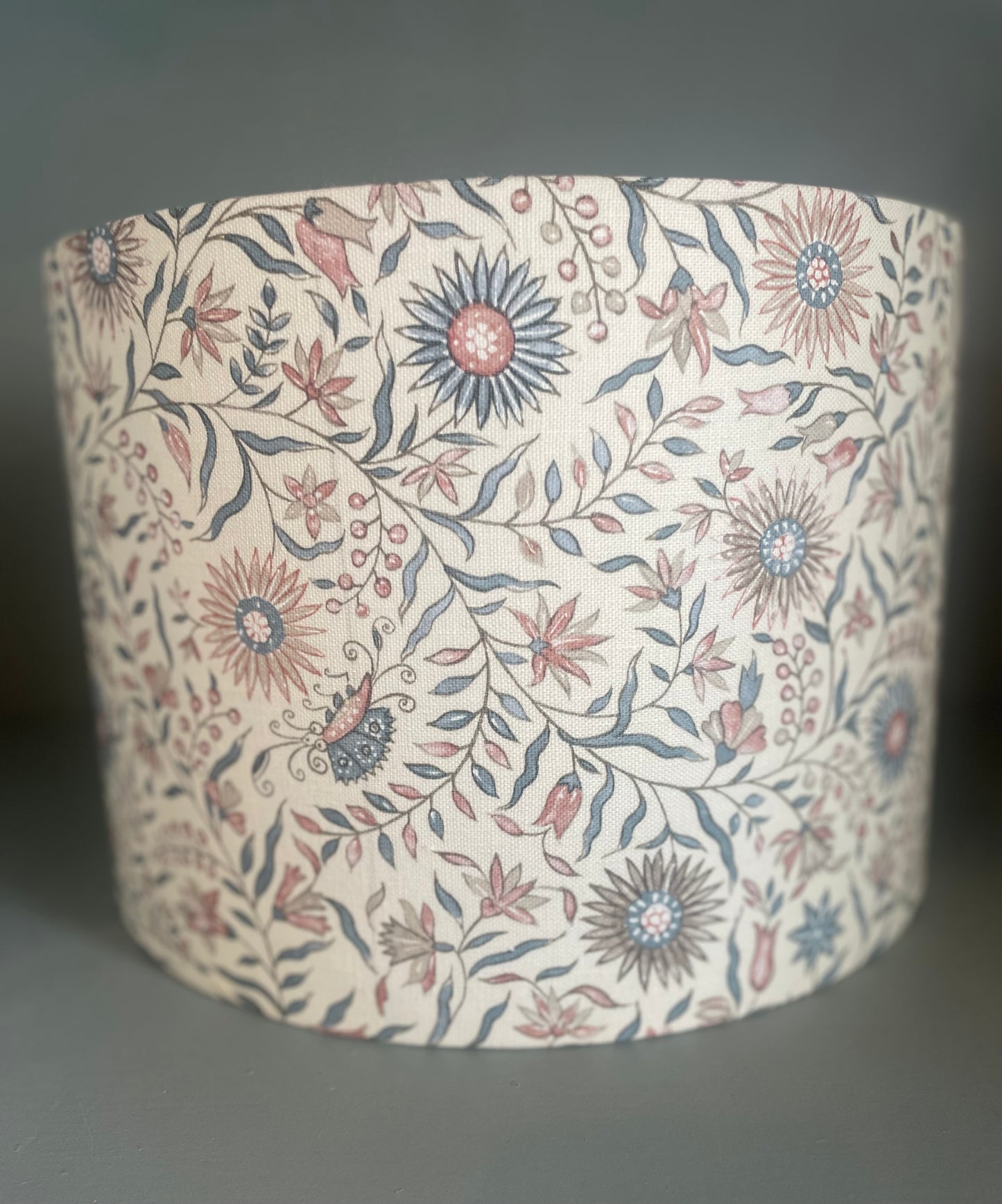 Floral Print Drum Lampshade 12"