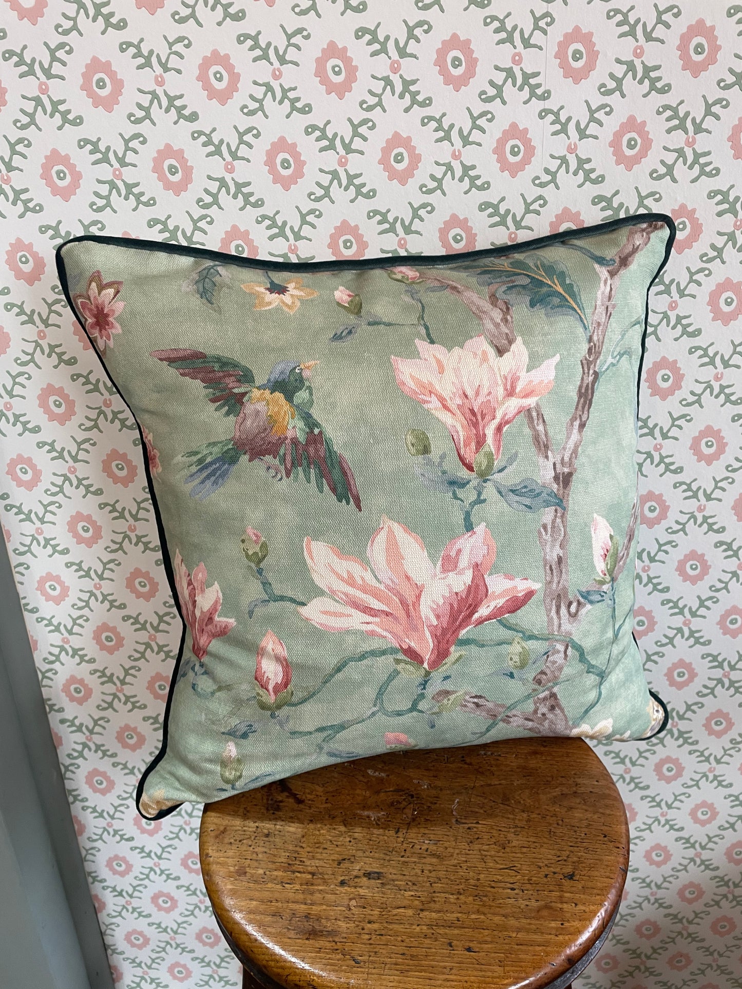 Colefax and Fowler Velvet Piped Cushion