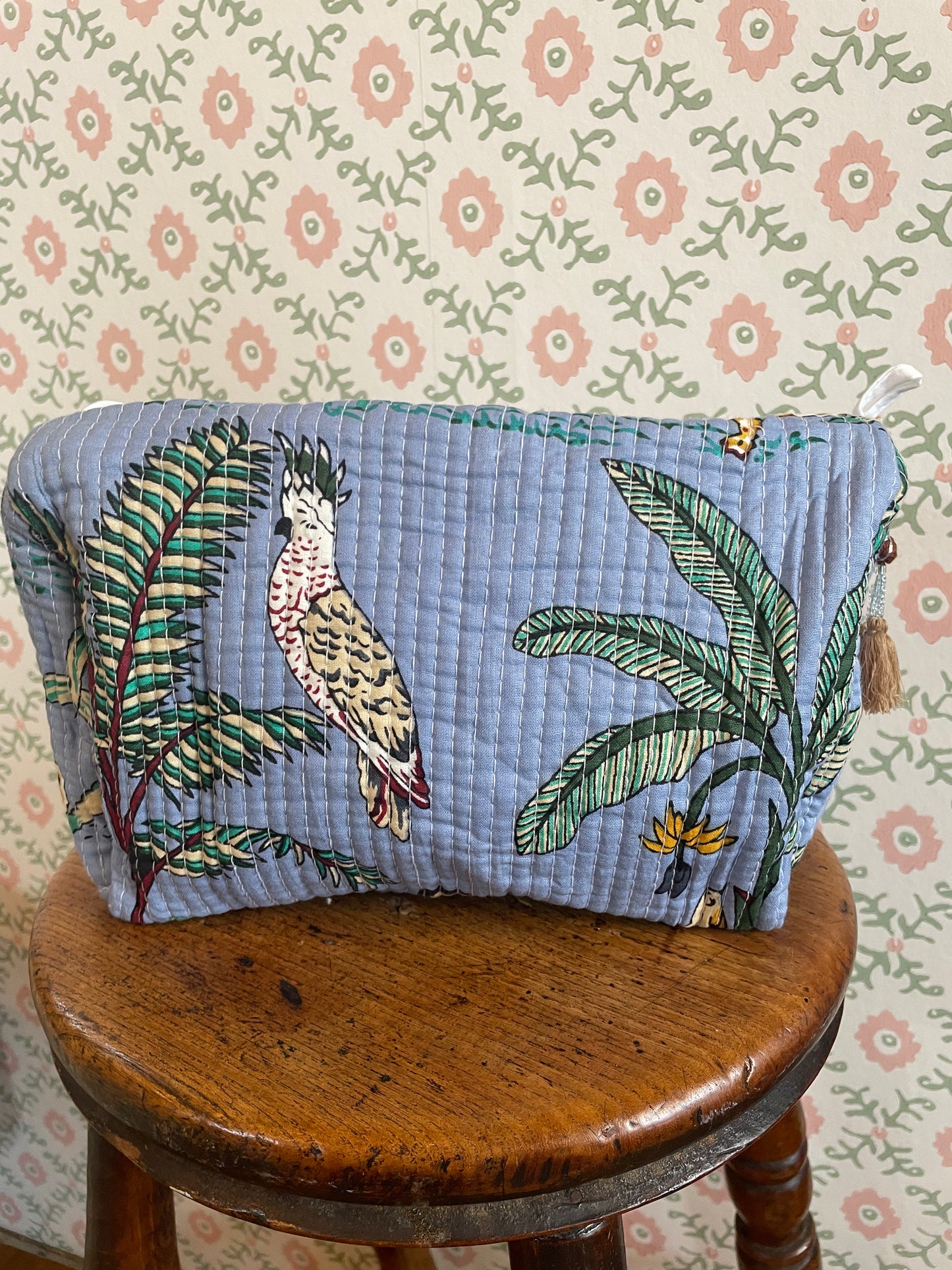 Blue Jungle Print Wash Bag