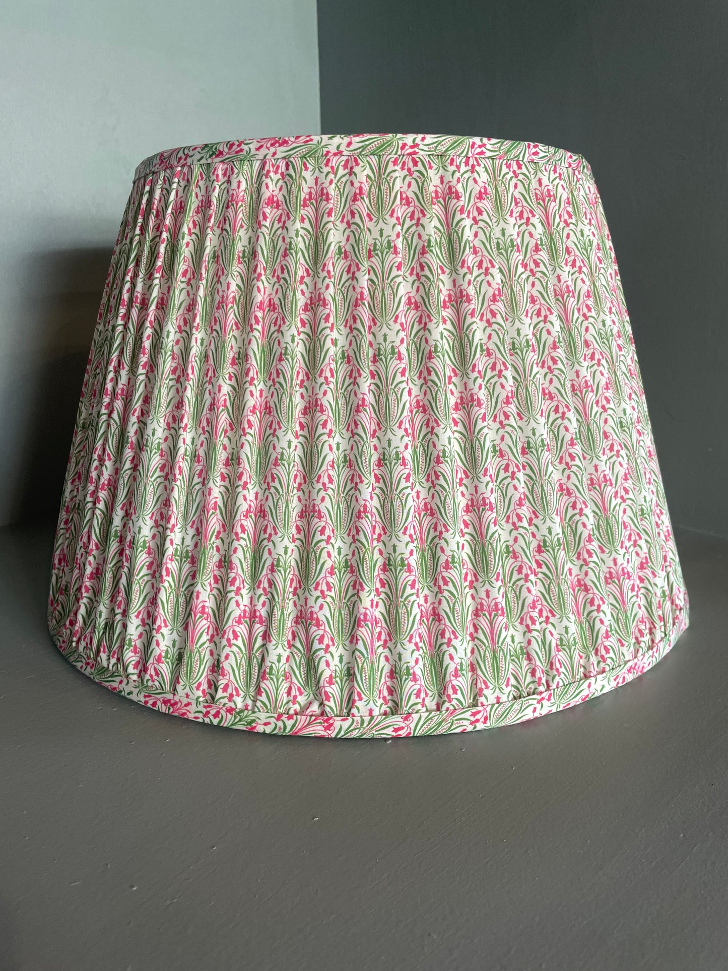 Pink and Green Gathered Lampshade