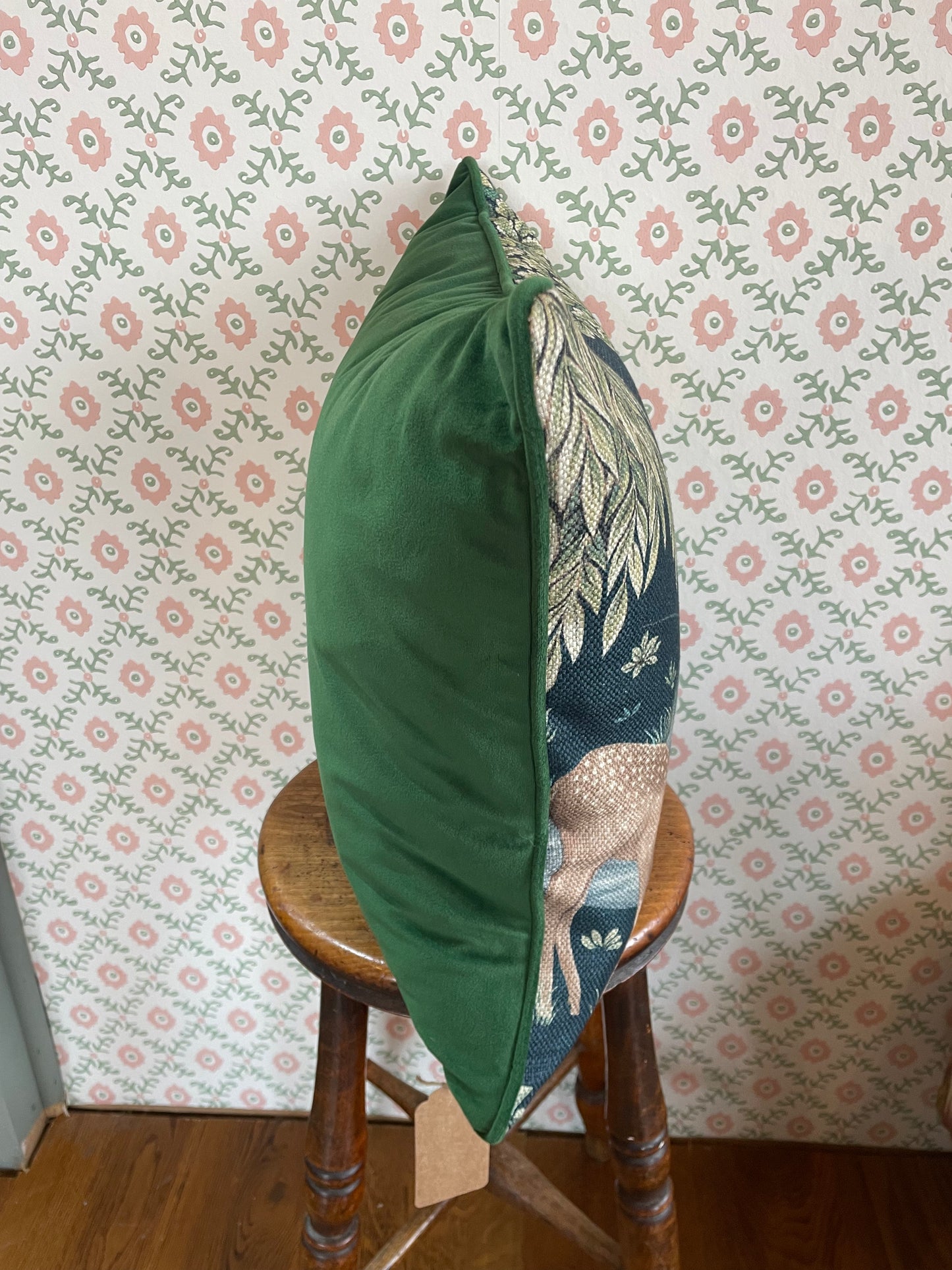 William Morris Deer Printed Velvet Cushion