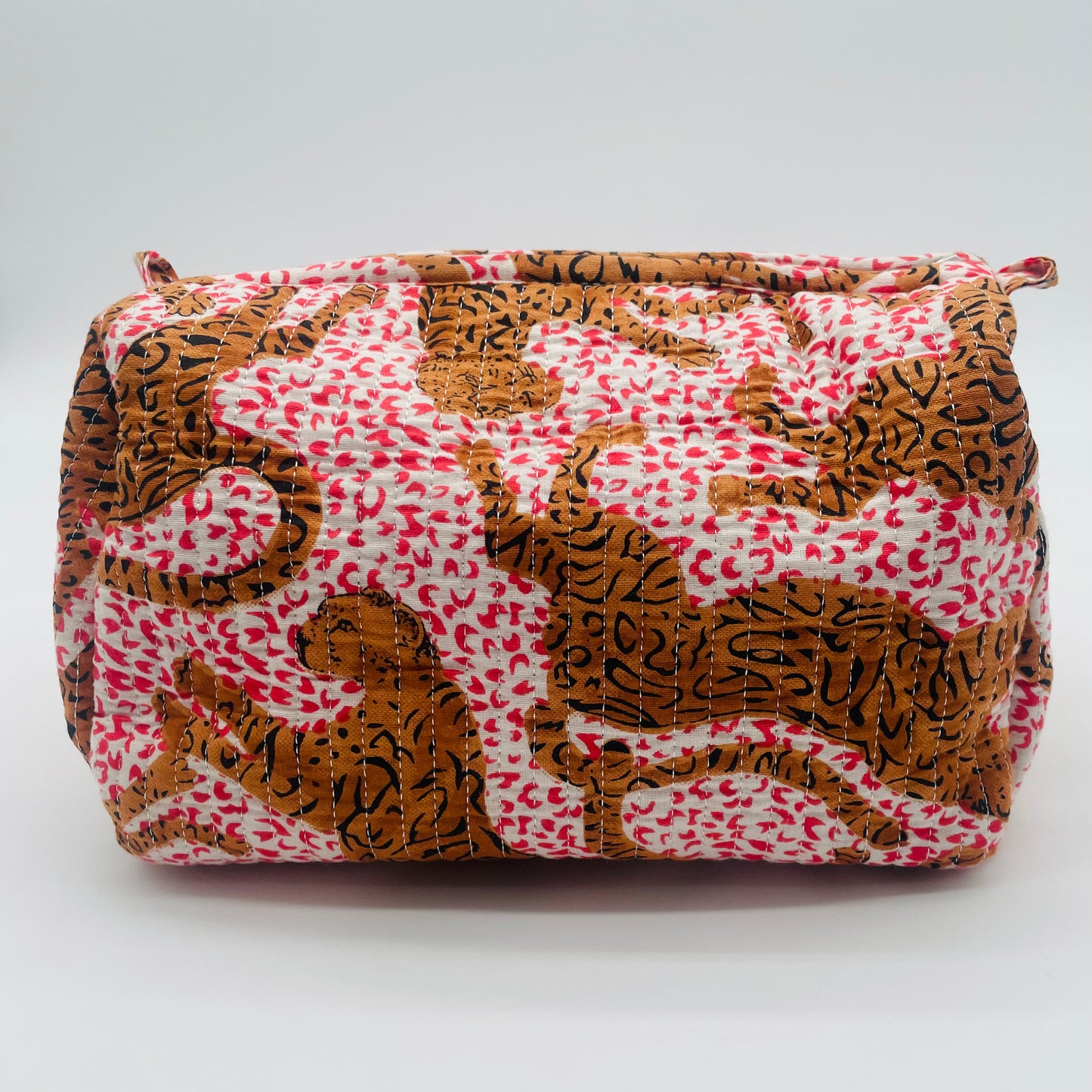 White and Pink Tiger Wash Bag