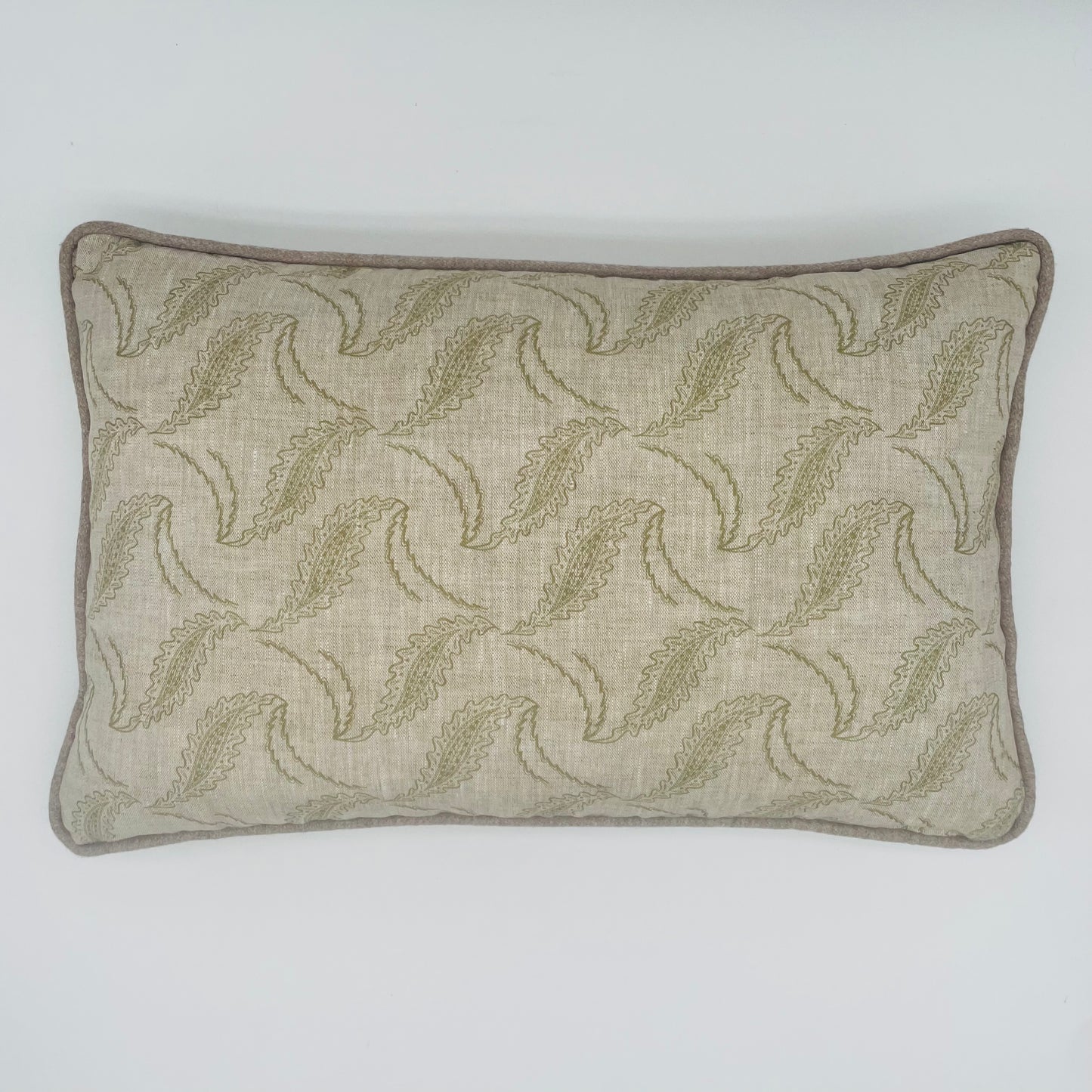 Muted Grey and Green Lumbar Cushion