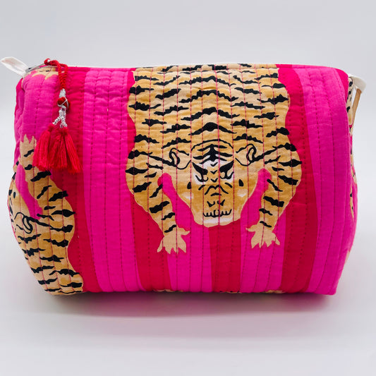 Pink Tiger Printed Wash Bag