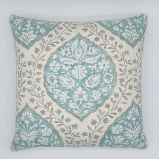 Nina Campbell Marguerite Aqua Large Cushion