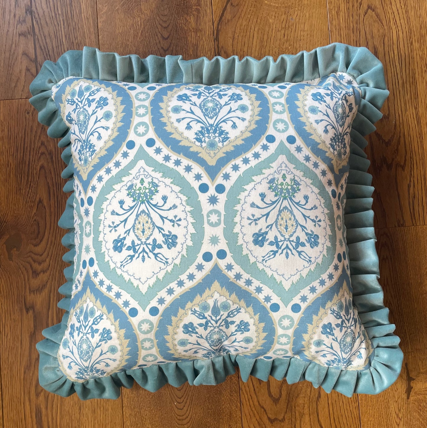 Charlotte Gaisford Camilla Blue Ruffle Cushion