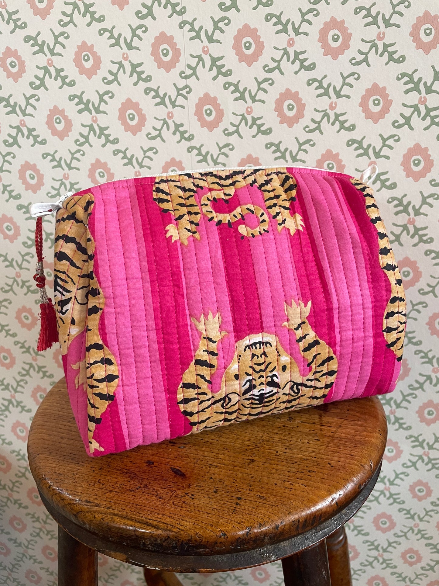 Pink Tiger Printed Wash Bag