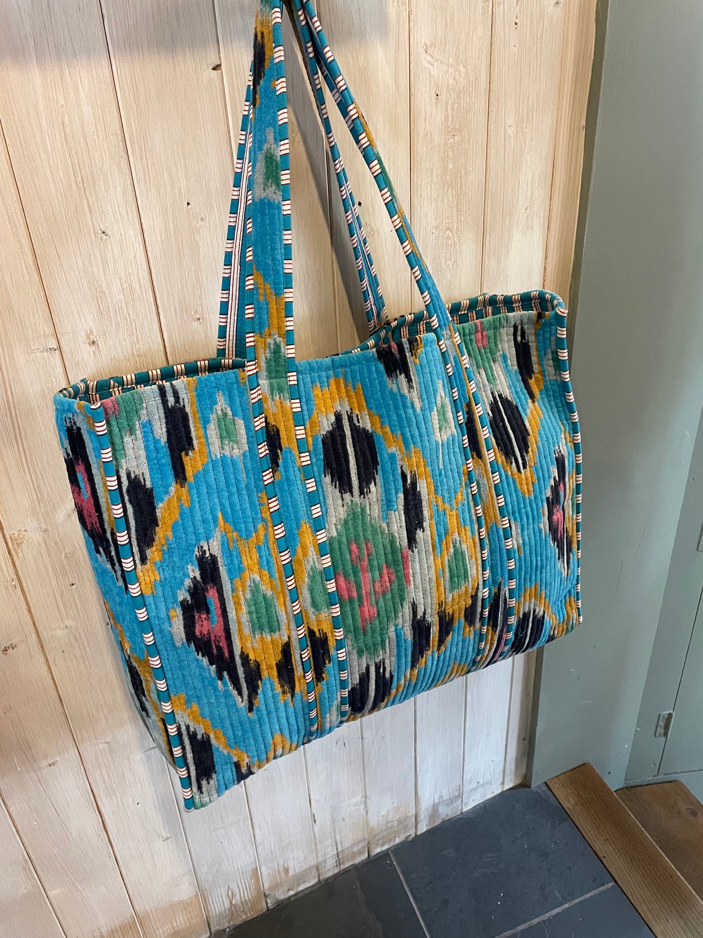 Blue Abstract Printed Bag