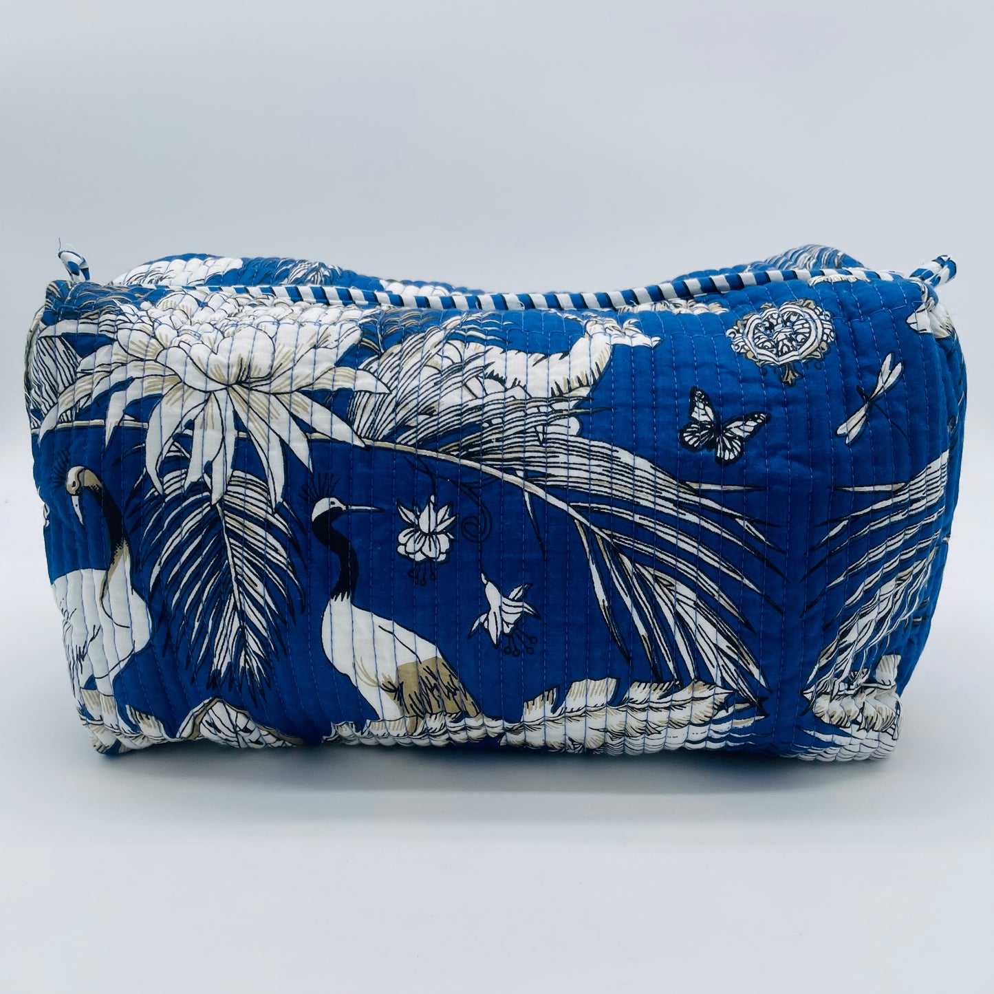 Large Blue Printed Wash Bag