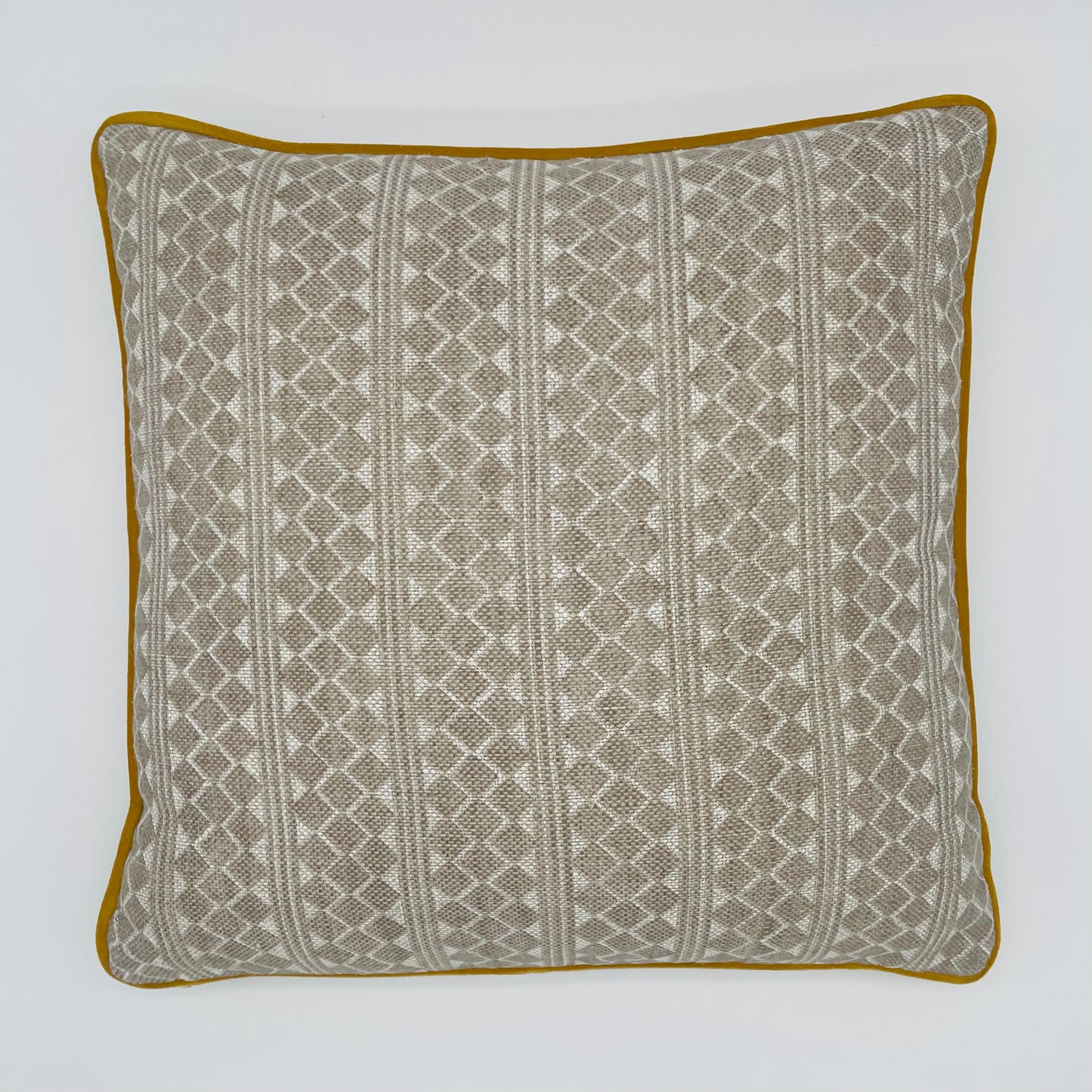 Fermoie and Ochre Velvet Piped Cushion