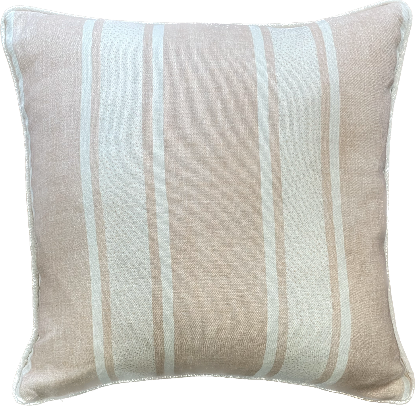 Chelsea Textile Pink and White Stripe Cushion with Crushed Velvet Back