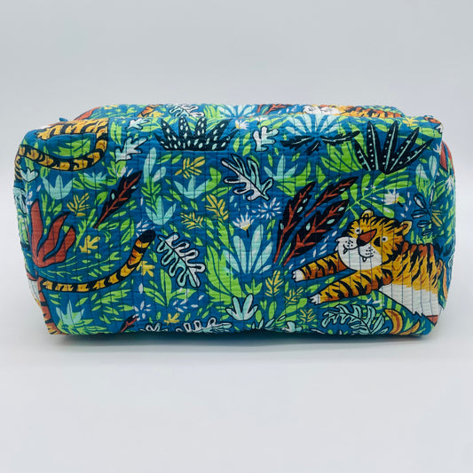 Large Blue Jungle Print Wash Bag