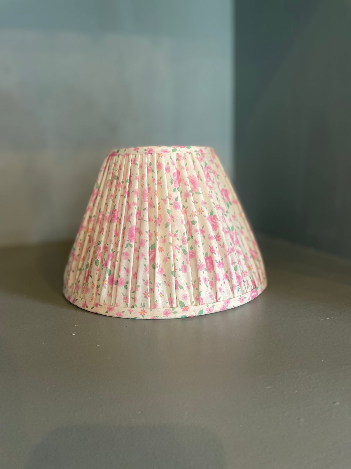 Rose Print Gathered Lampshade