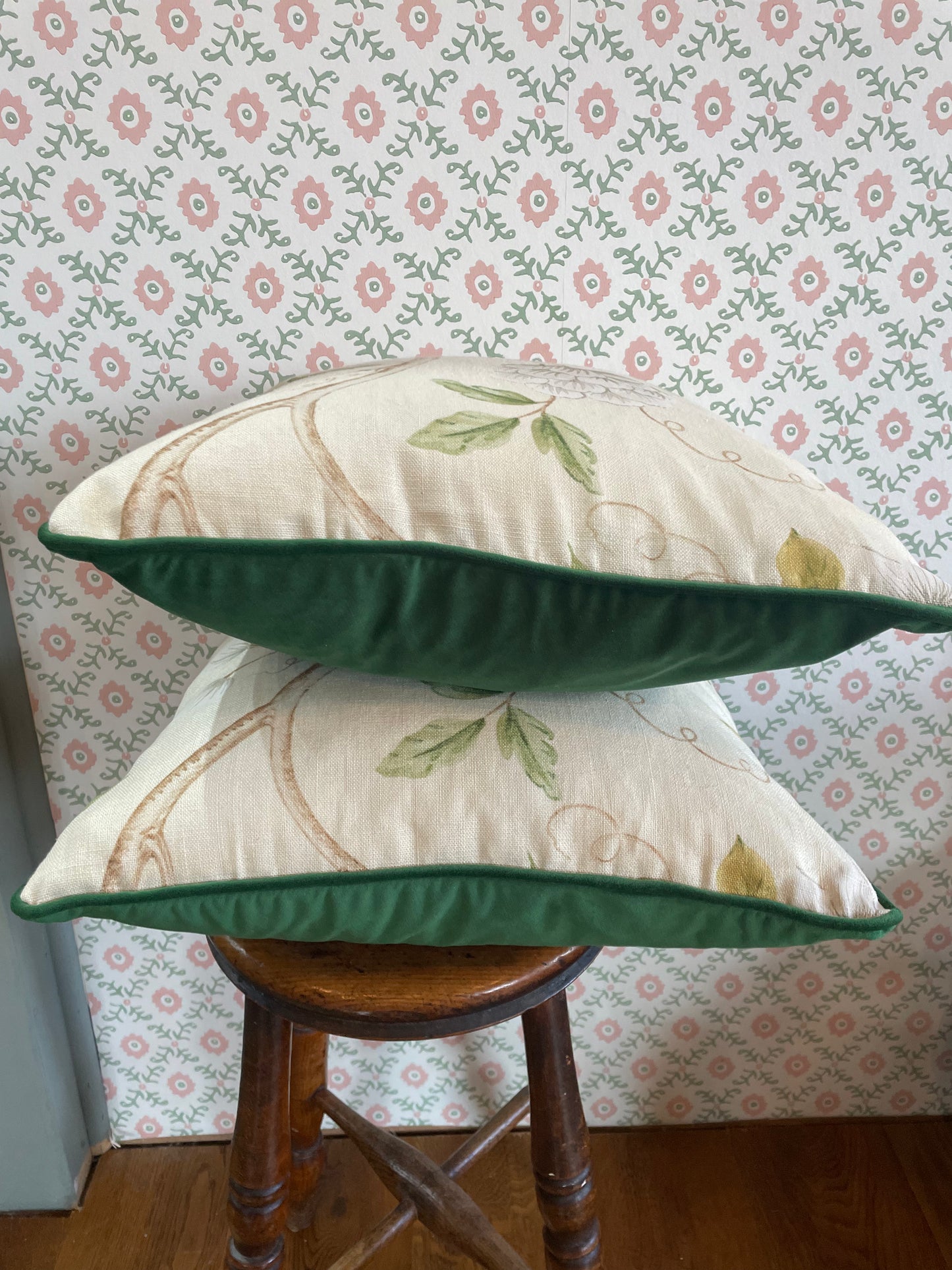 Colefax and Fowler Green Velvet Cushion