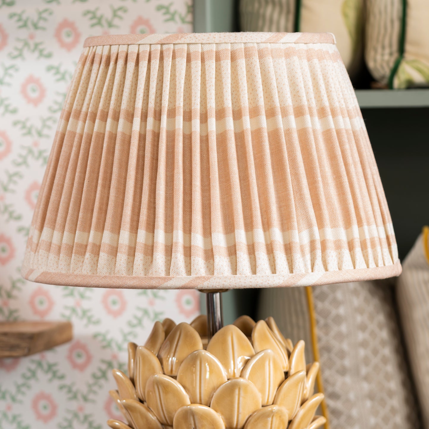 Pink Gathered Lampshade