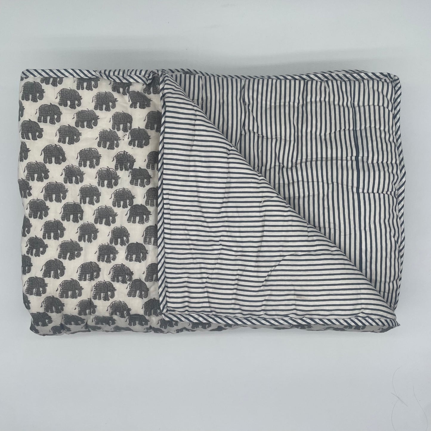 Elephant Print Baby Blanket Grey