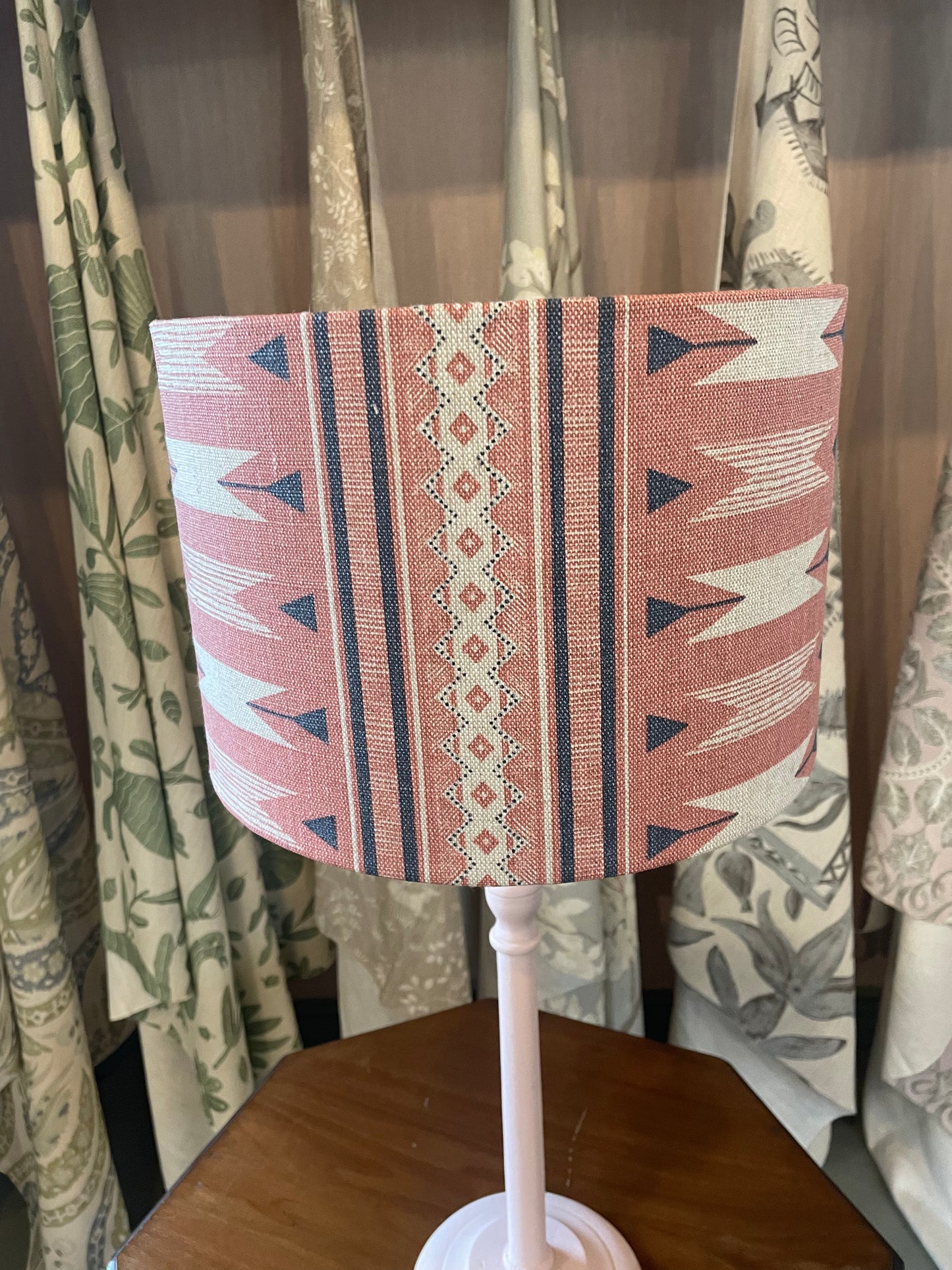 Pink Aztec Print Drum Lampshade