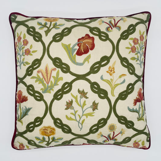 Morris and Co May’s Coverlet Twining Vine Piped Cushions