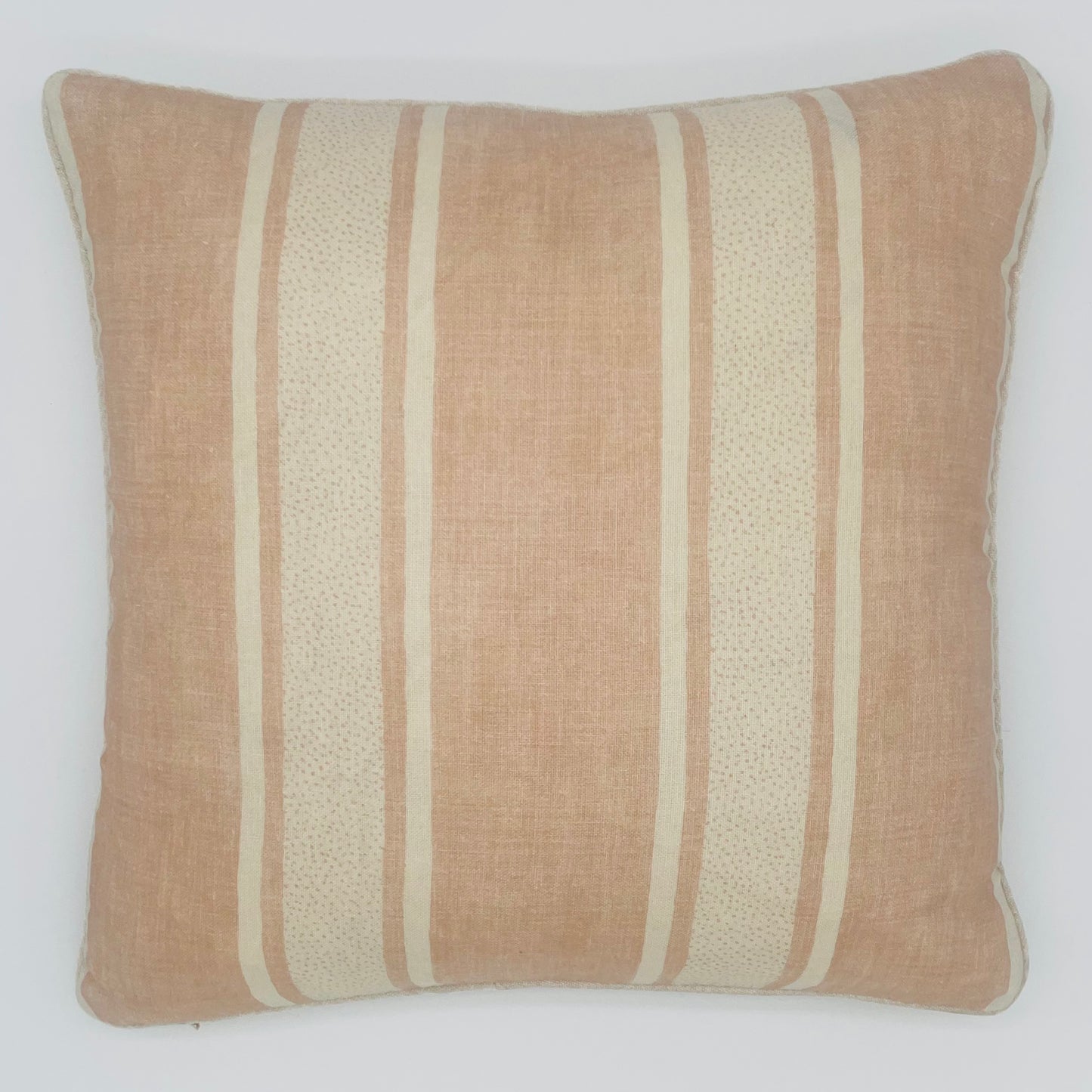 Chelsea Textile Pink and White Stripe Cushion with Crushed Velvet Back