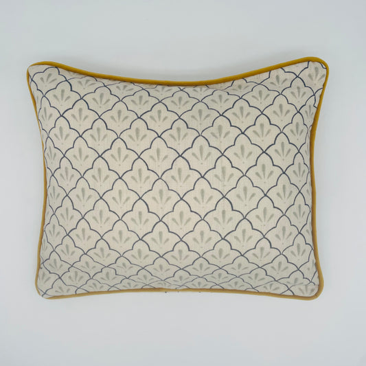 Haveli and Ochre Trim Small Cushion