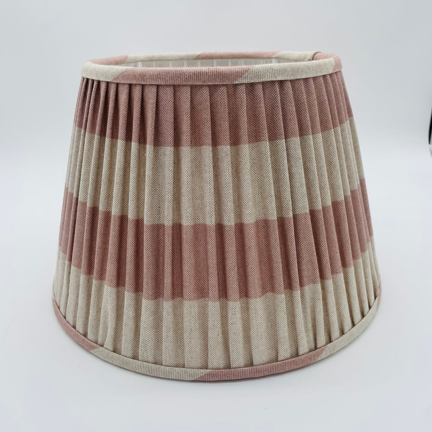 Pink and White Stripe Gathered Lampshade