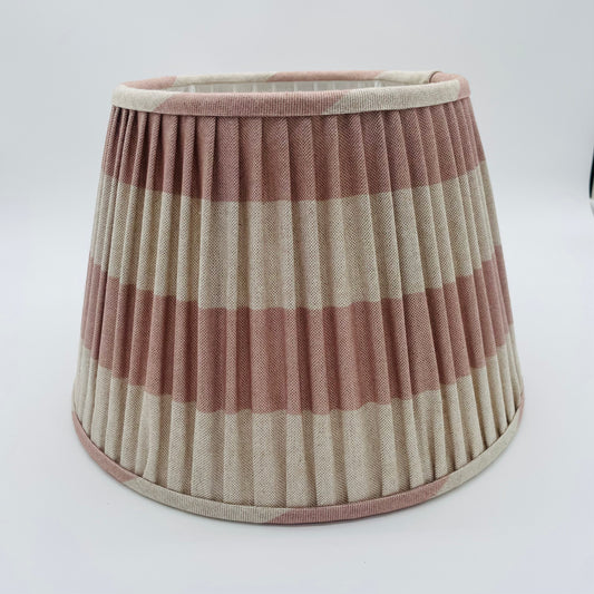 Pink and White Stripe Gathered Lampshade