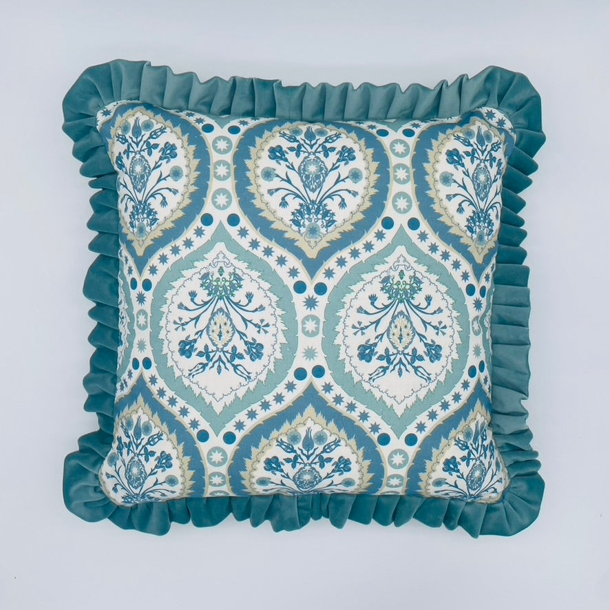 Charlotte Gaisford Camilla Blue Ruffle Cushion